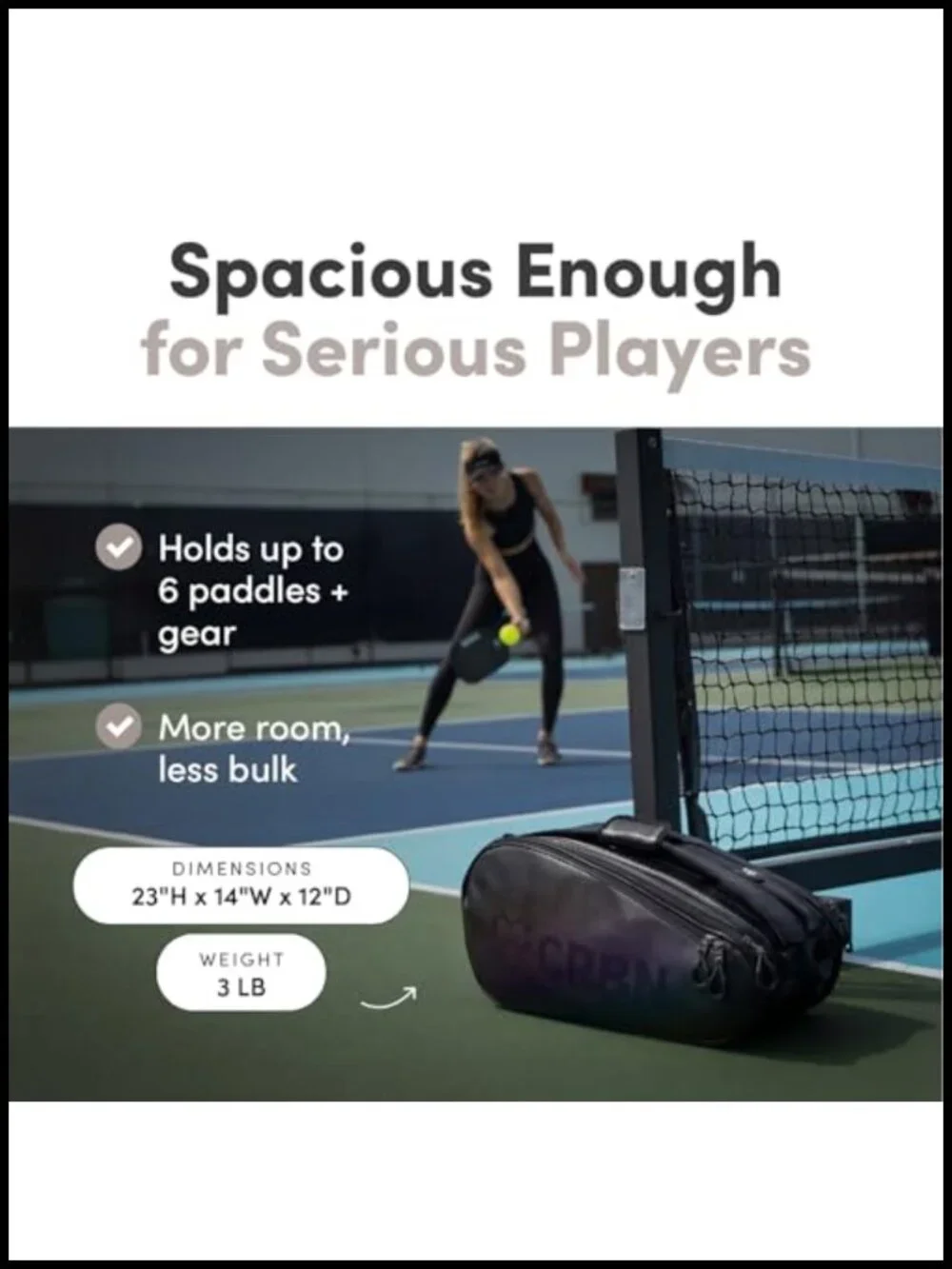 Pickleball Paddle Bag Holds 6 Paddles Backpack with Sling Bag